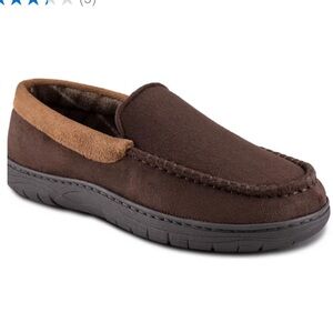Men’s Brown Microsuede Slipper Memory Foam Venetian XL 11-12